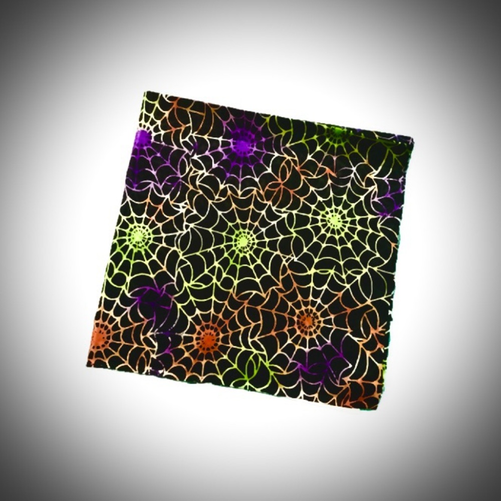 GOTHIC Spiderweb Scarf/Bandana (54 cm x 56 cm) (100% Cotton) square cut . Unisex